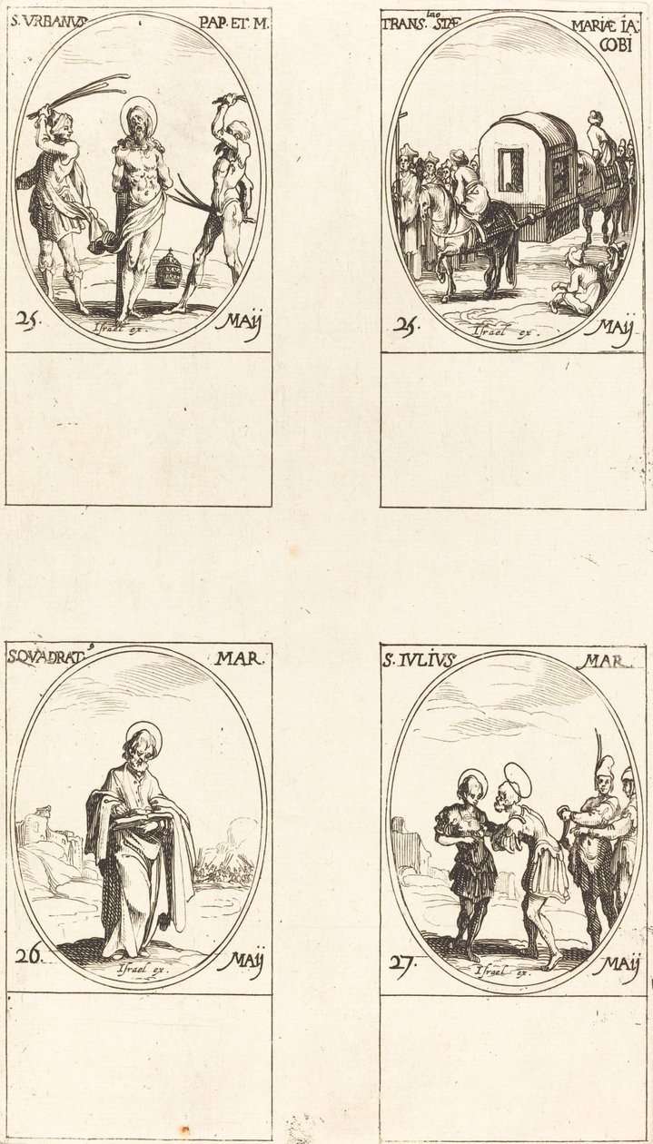 St. Urban, De Vertaling van St. Maria van Jacobus, St. Quadrat, St. Julius door Jacques Callot