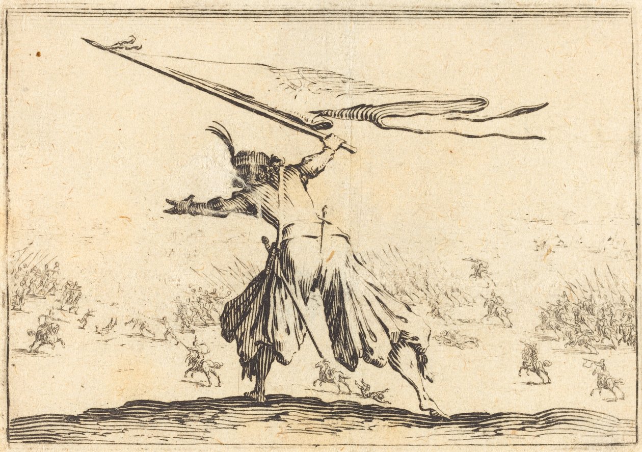 Vaandeldrager door Jacques Callot