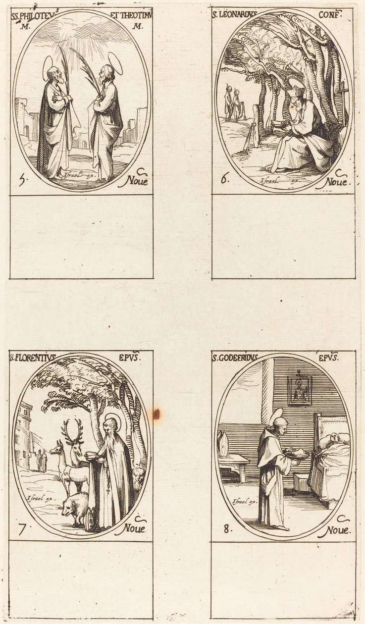 Sts. Philoteus en Theotimus, St. Leonard, St. Florentinus, St. Godfrey door Jacques Callot
