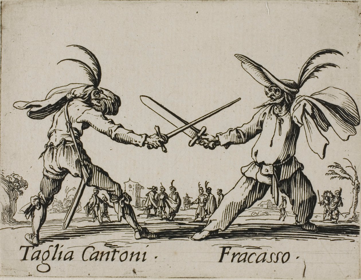 Taglia Cantoni - Fracasso, plaat 24 uit Balli di Sfessania door Jacques Callot