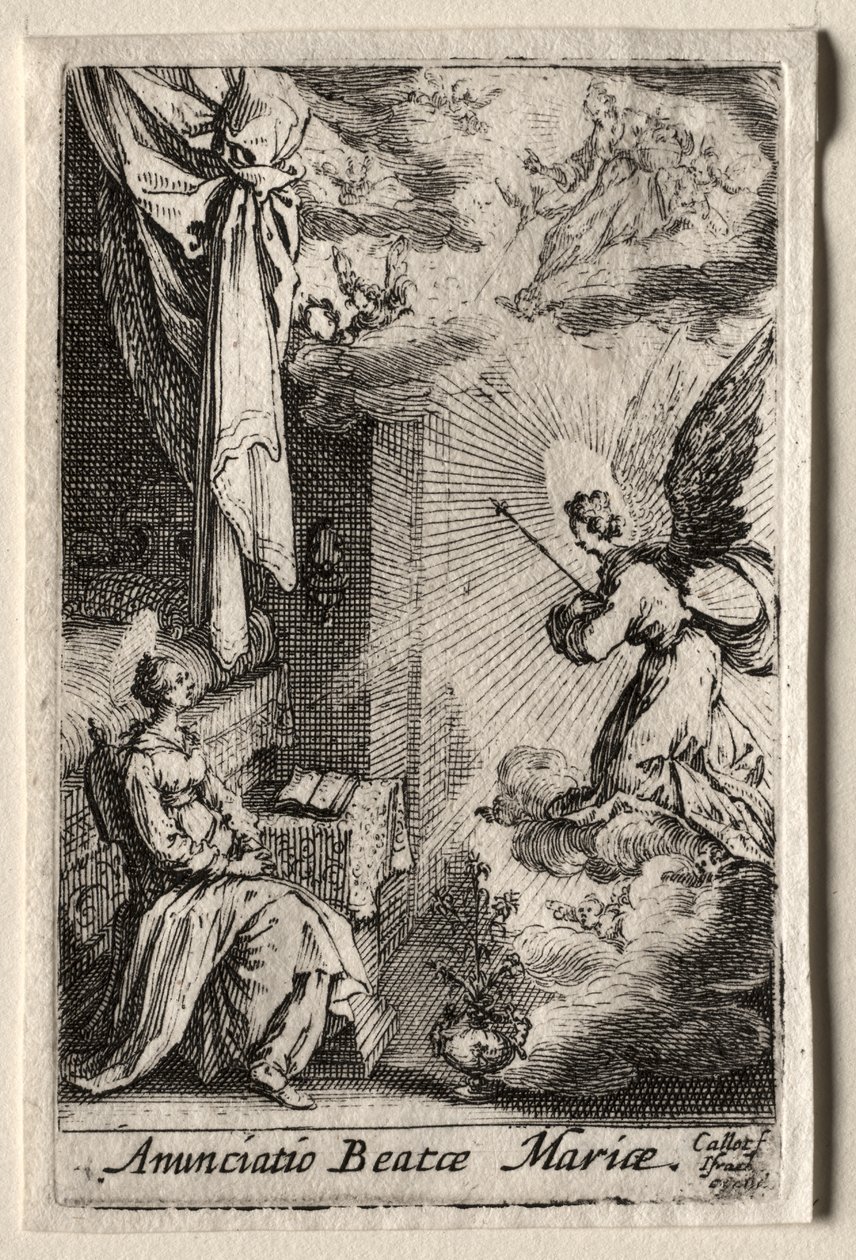 Het Leven van de Maagd: De Aankondiging door Jacques Callot