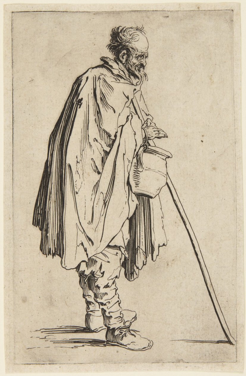 De bedelaar met de voetwarmer door Jacques Callot