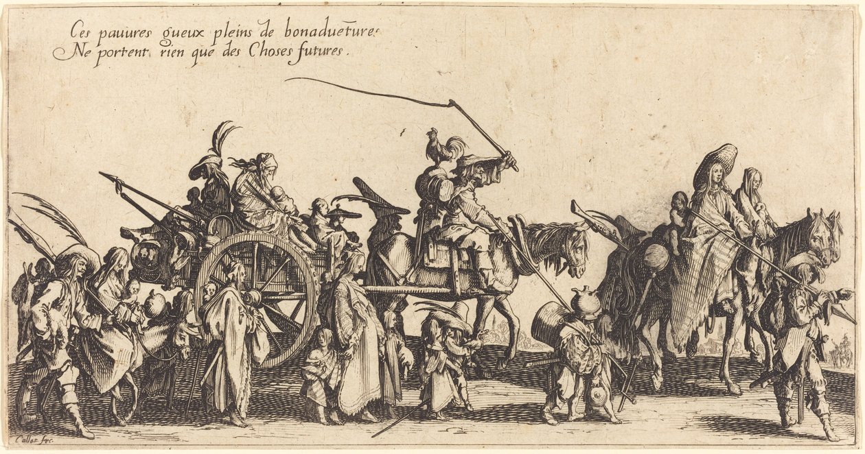 De Bohemiens marcheren: De achterhoede door Jacques Callot