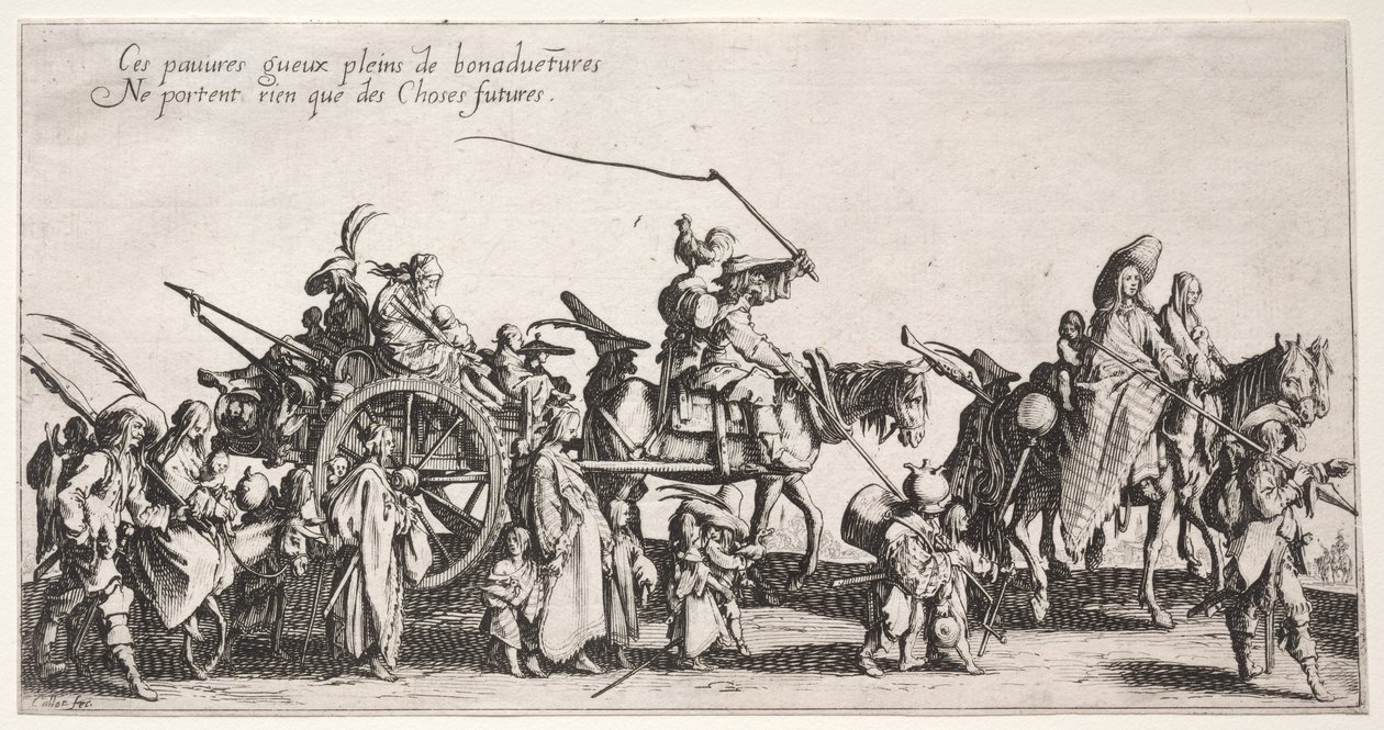 De Bohemiens: De Bohemiens Marcheren: De Achterhoede door Jacques Callot