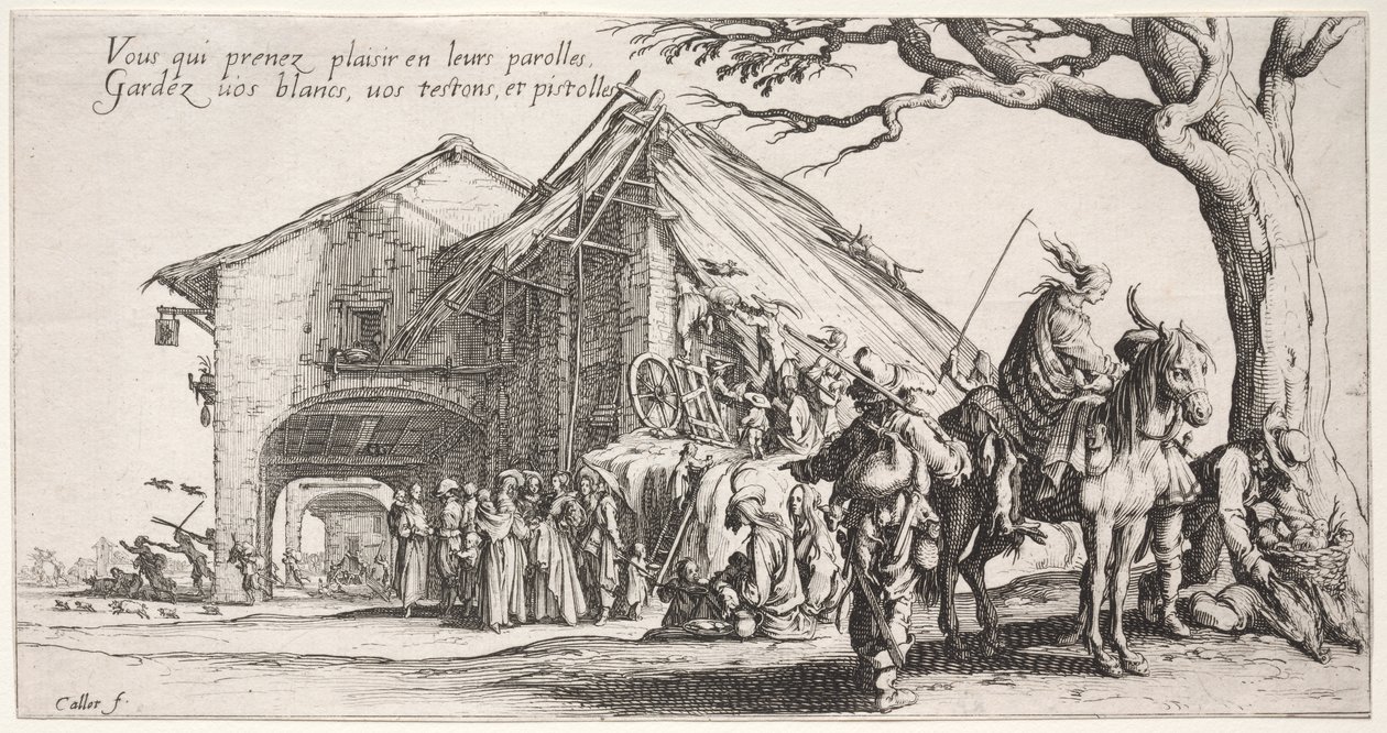 De Bohemiens: De Stopplaats: De Waarzegster door Jacques Callot