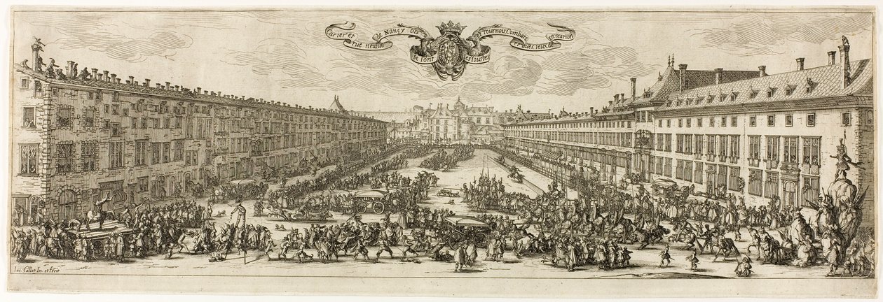 De Carrière, of Rue Neuve, in Nancy (De Nieuwe Straat) door Jacques Callot