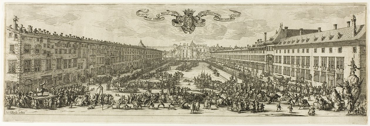 De Carrière, of Rue Neuve, in Nancy (De Nieuwe Straat) door Jacques Callot