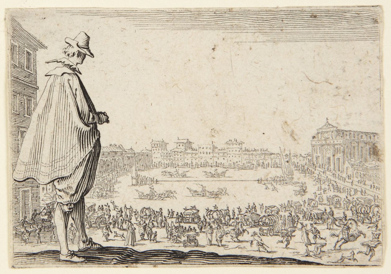 Het wagenparcours op het plein van Santa Maria Novella, Florence door Jacques Callot