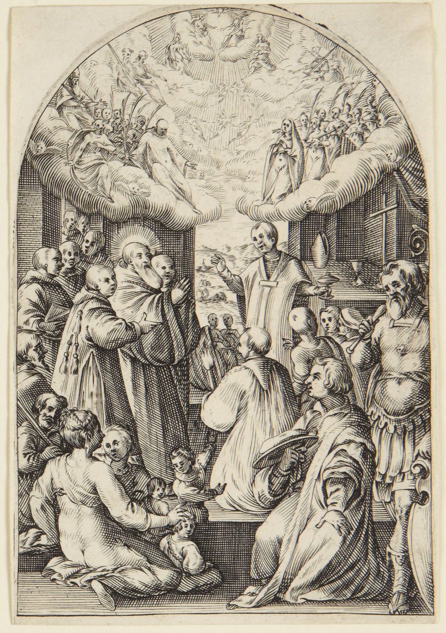 De dood van de heilige Benedictus door Jacques Callot