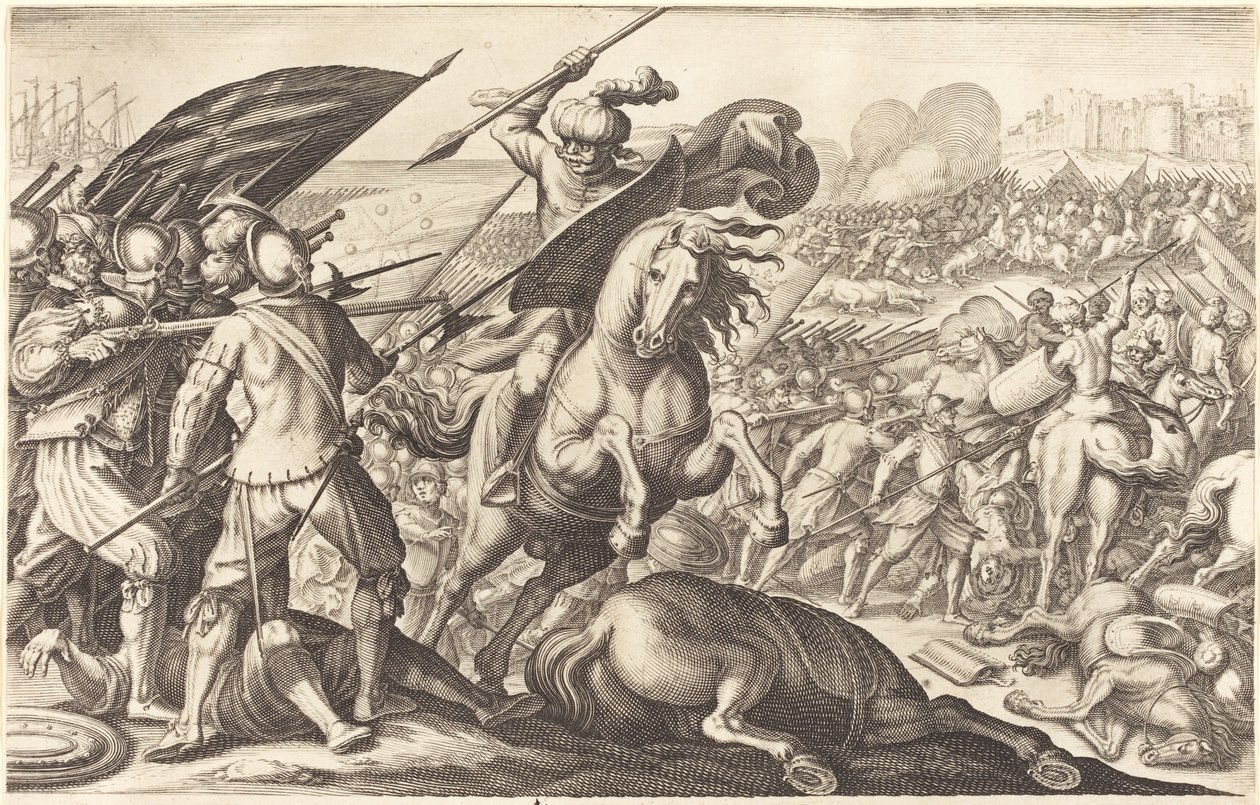 De nederlaag van de Turkse cavalerie door Jacques Callot