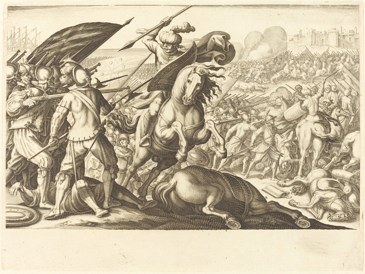 De nederlaag van de Turkse cavalerie, ca. 1614 door Jacques Callot