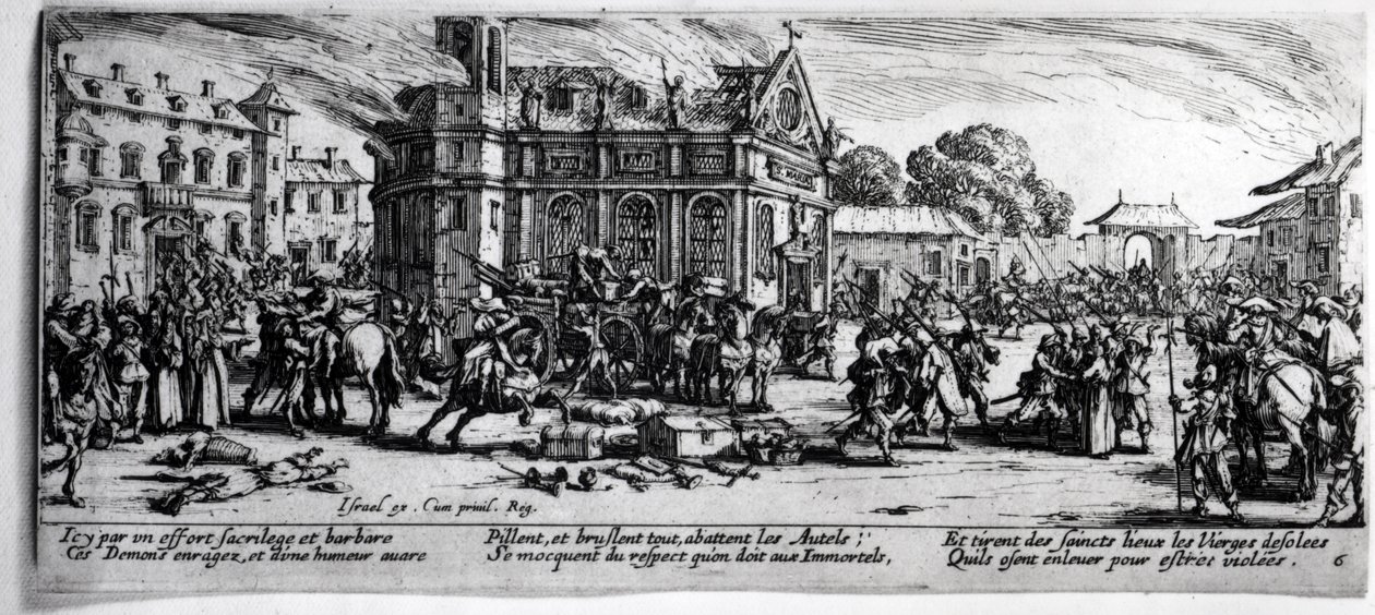 De vernietiging van een klooster, plaat 6 uit 
