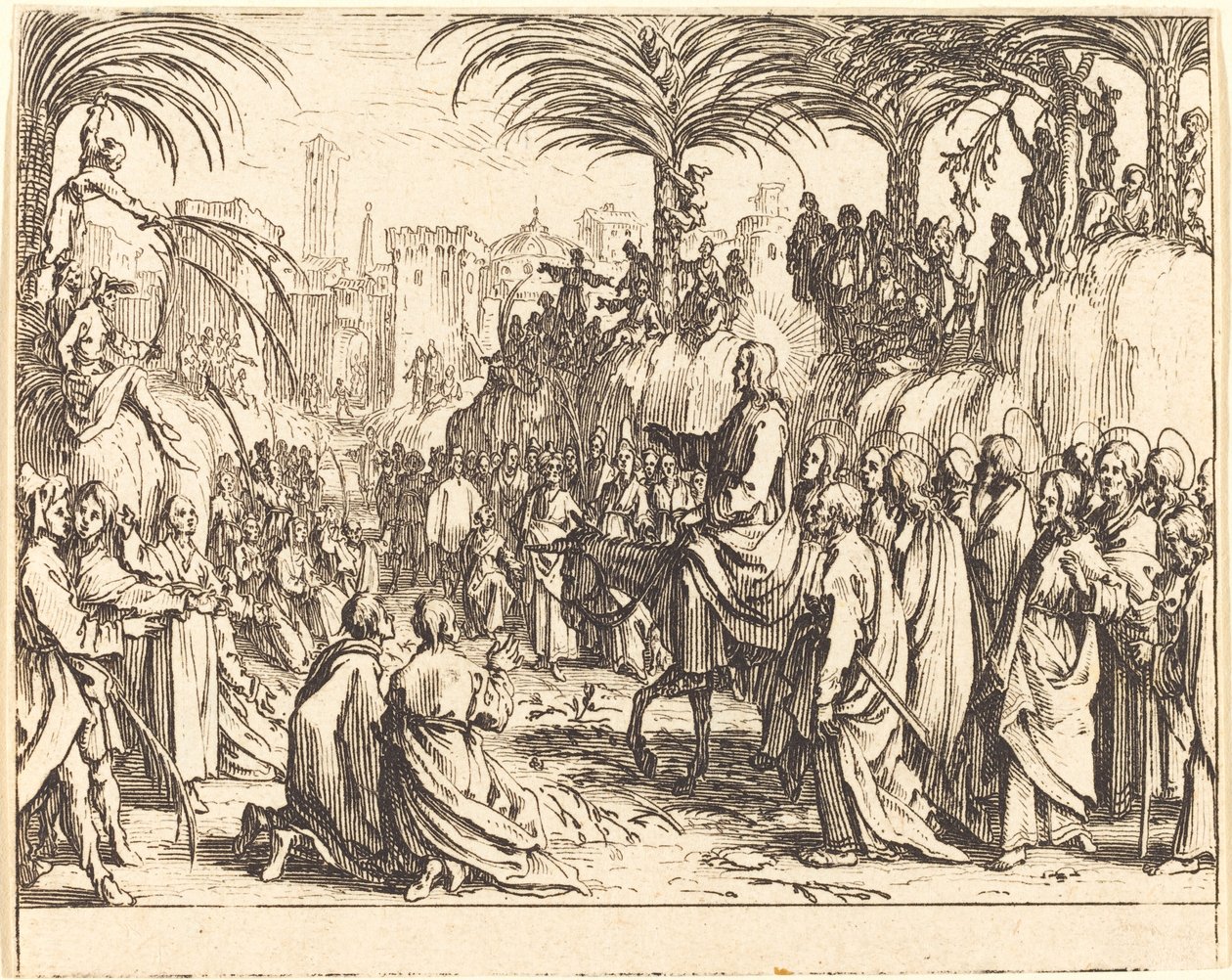 De intocht in Jeruzalem door Jacques Callot