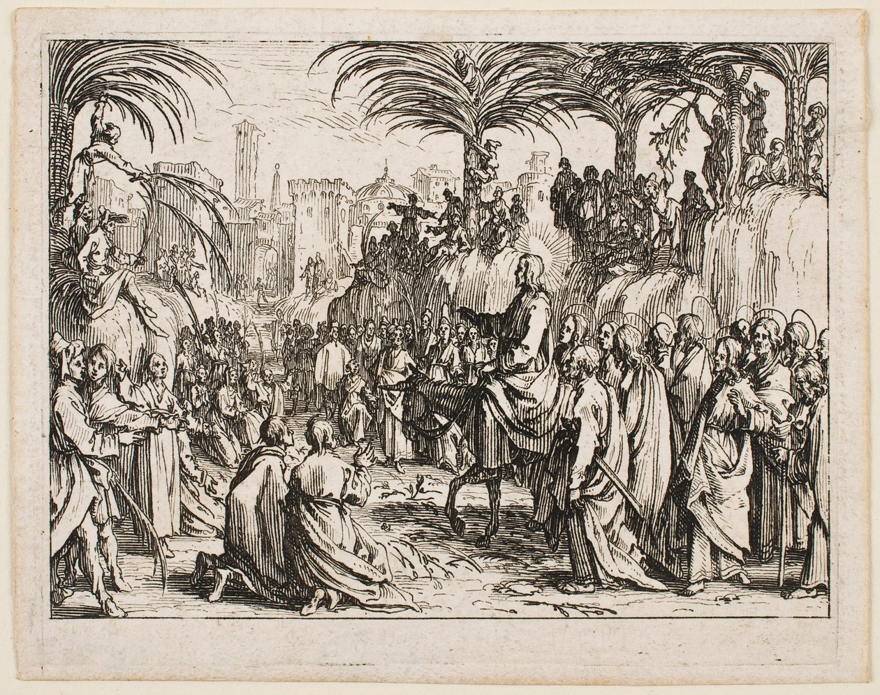 De intocht in Jeruzalem, uit de serie „Het Nieuwe Testament“ door Jacques Callot