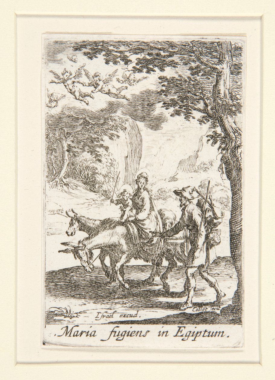 De Vlucht naar Egypte, nr. 9 uit Het Leven van de Maagd door Jacques Callot