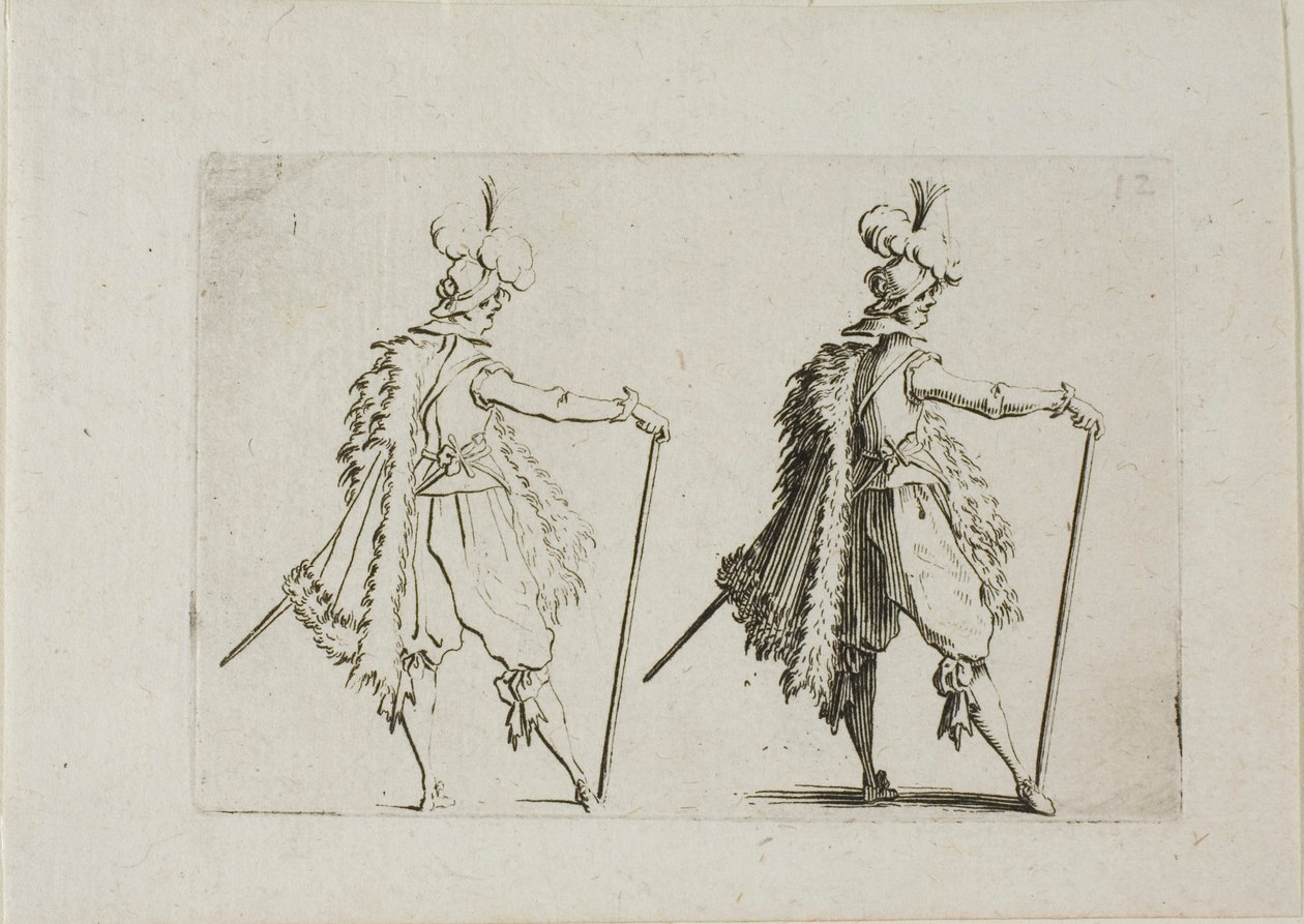 De Heer met een Grote Stok, uit De Caprices door Jacques Callot