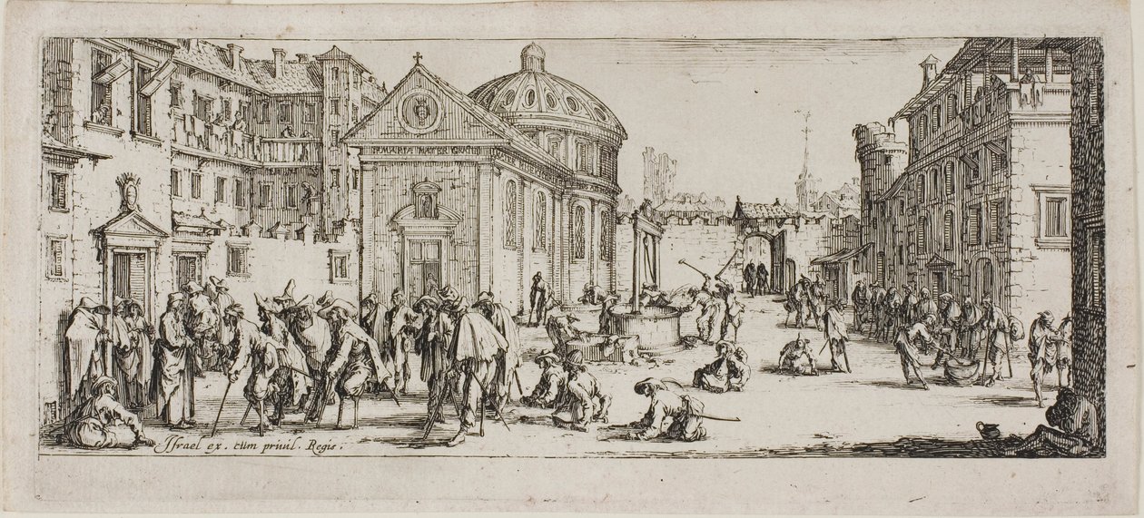 Het ziekenhuis, plaat vijftien uit De ellende van de oorlog door Jacques Callot