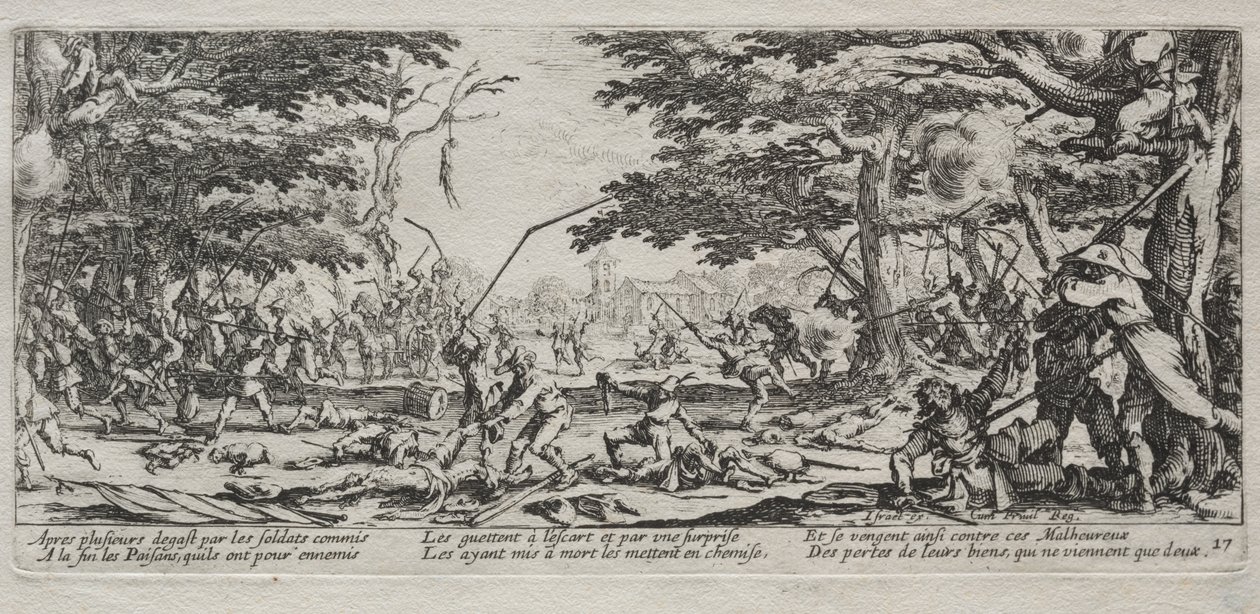 De Grote Ellende van de Oorlog: De Wraak van de Boer door Jacques Callot