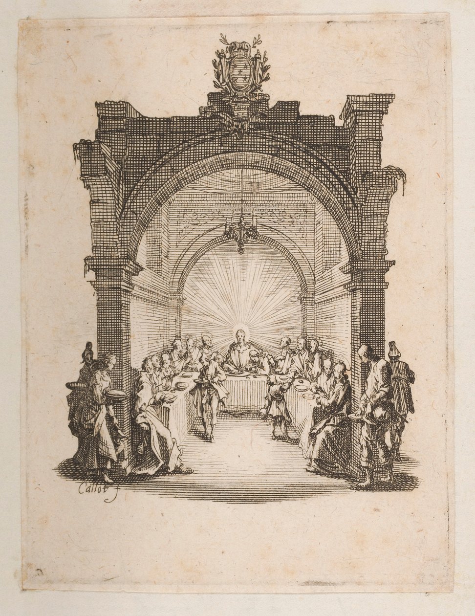 Het Laatste Avondmaal, nr. 2 van 11 uit La Petite Passion door Jacques Callot