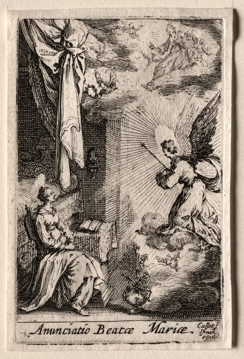Het leven van de Maagd: De Annunciatie door Jacques Callot