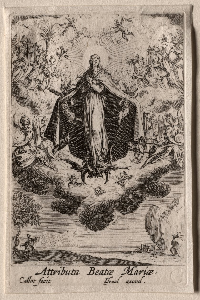 Het Leven van de Maagd: De Attributen van de Maagd door Jacques Callot