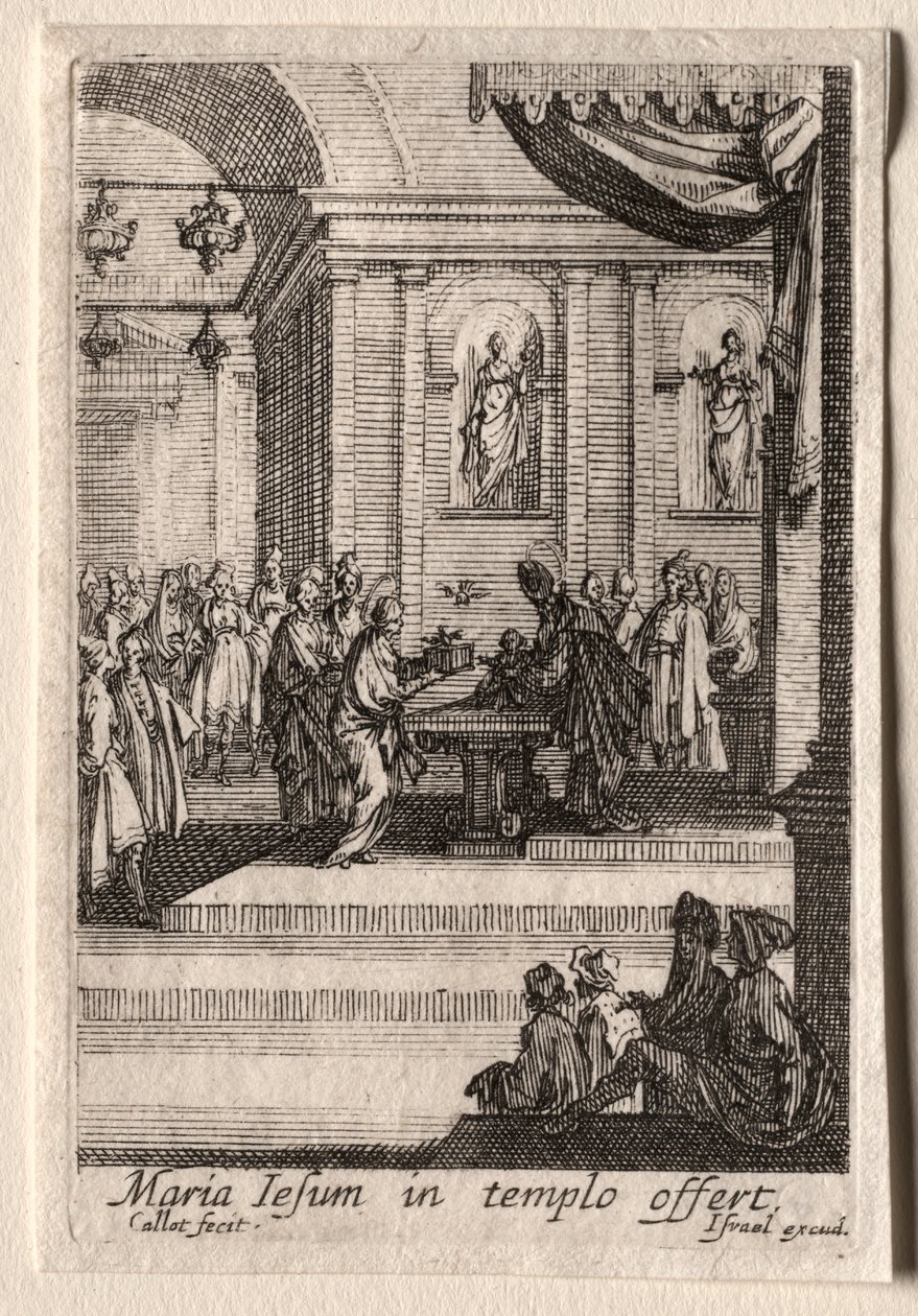 Het Leven van de Maagd: De Presentatie van Christus in de Tempel door Jacques Callot