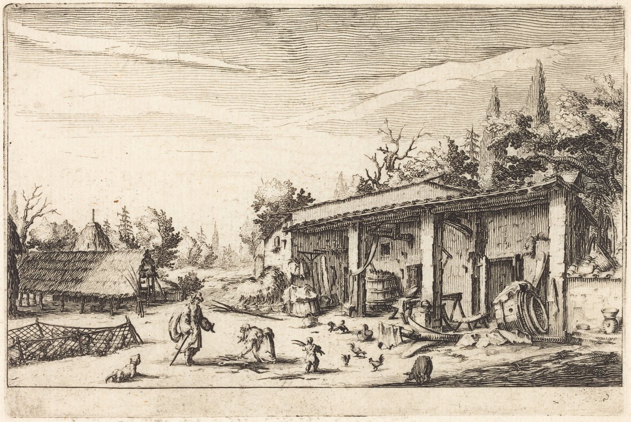 De kleine boerderij door Jacques Callot