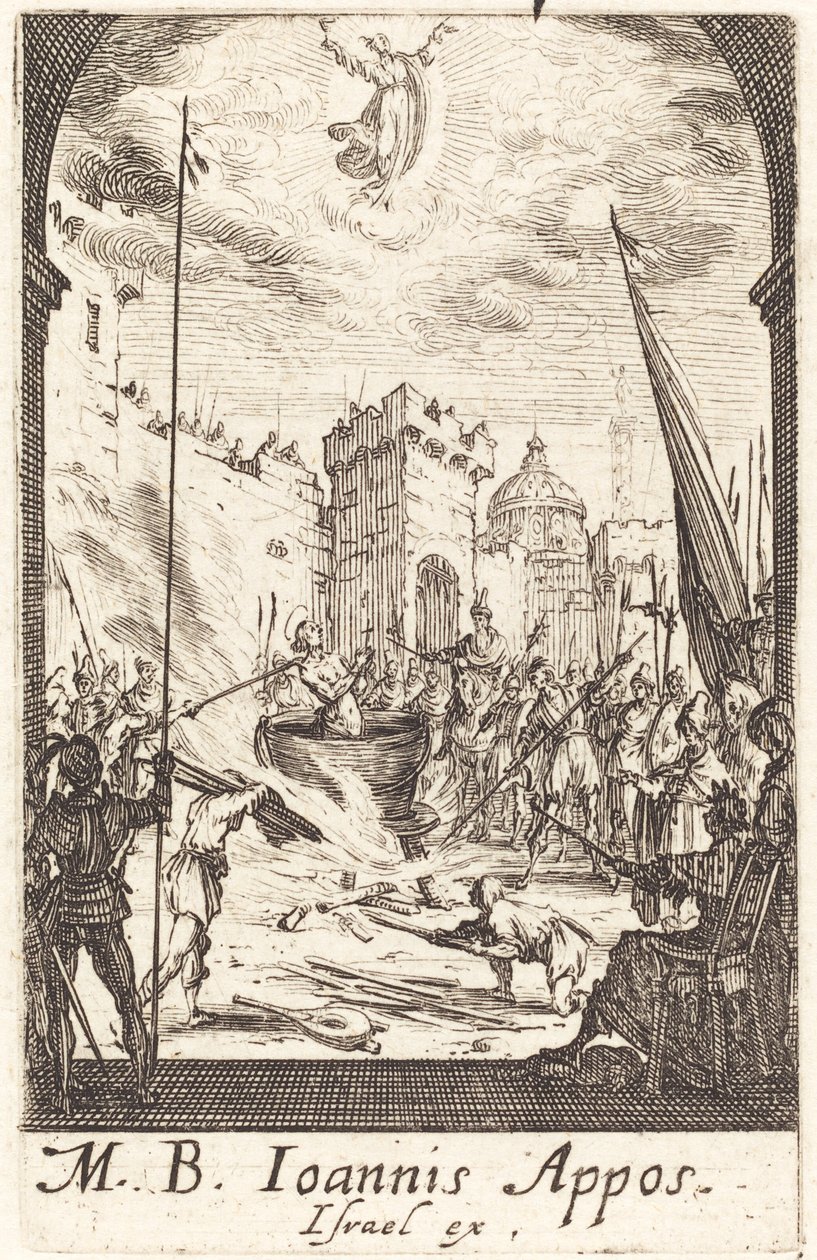 Het martelaarschap van Sint Johannes de Evangelist door Jacques Callot