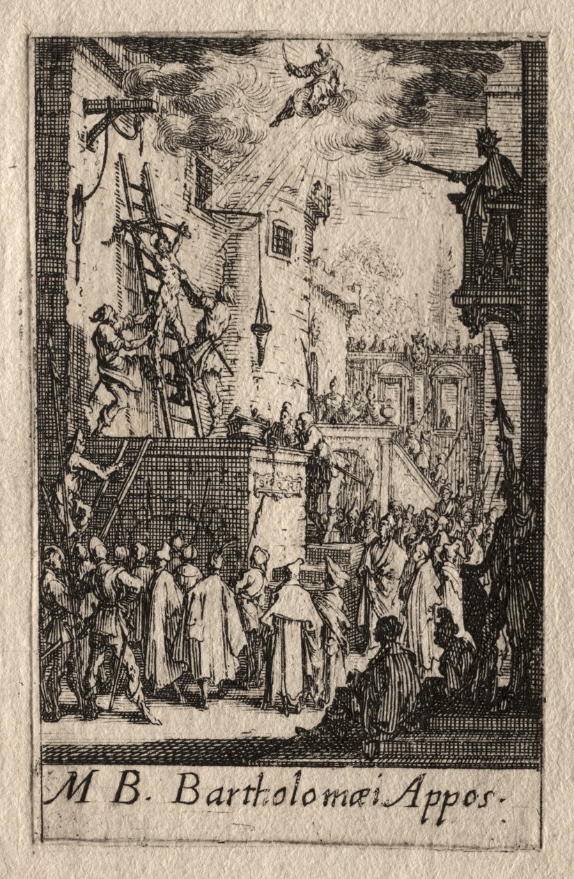Het martelaarschap van de apostelen: de heilige Bartholomeüs door Jacques Callot