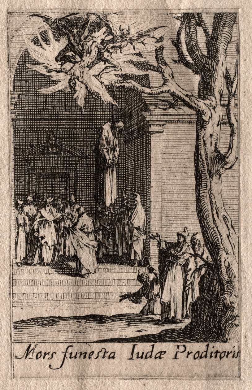 Het Martelaarschap van de Apostelen: De Dood van Judas door Jacques Callot