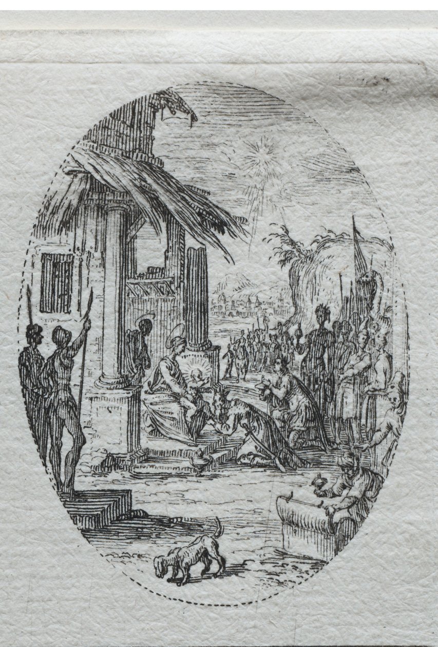 De Mysteries van de Passie: De Aanbidding van de Koningen door Jacques Callot