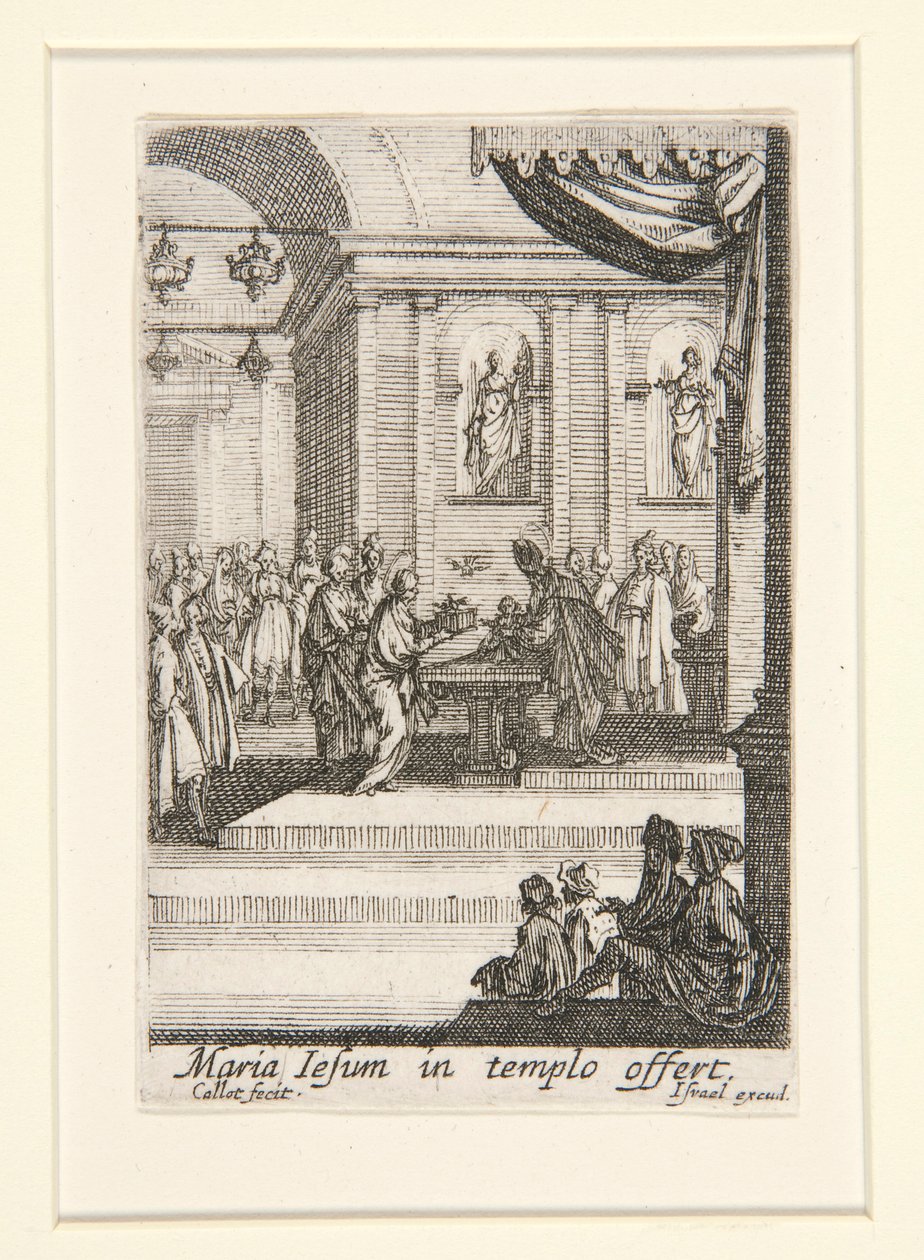 De presentatie van Christus, nr. 10 van Het leven van de Maagd door Jacques Callot