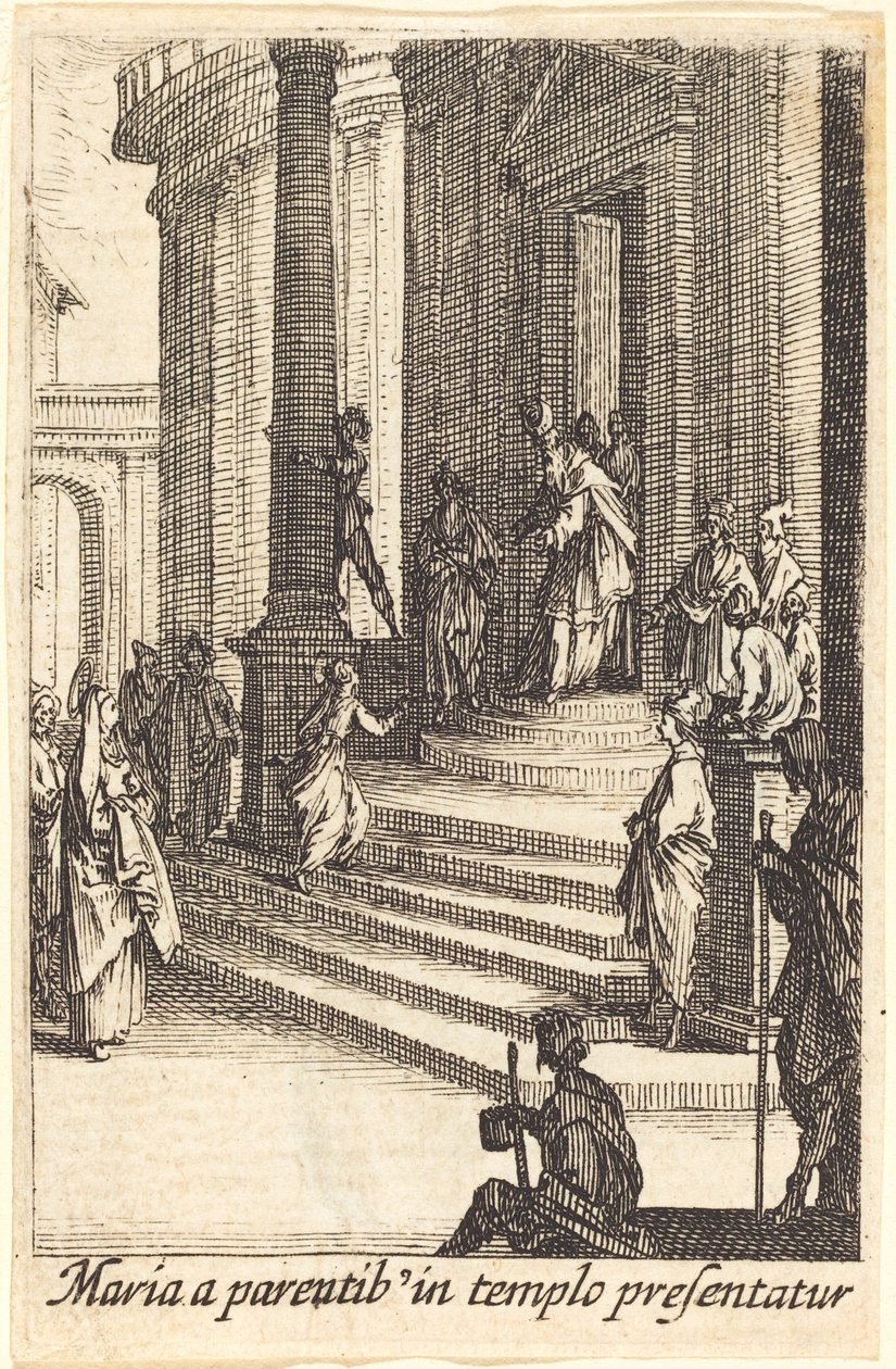 De presentatie van de Maagd door Jacques Callot