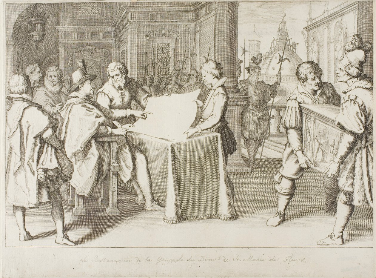 De restauratie van de koepel van Florence door Jacques Callot