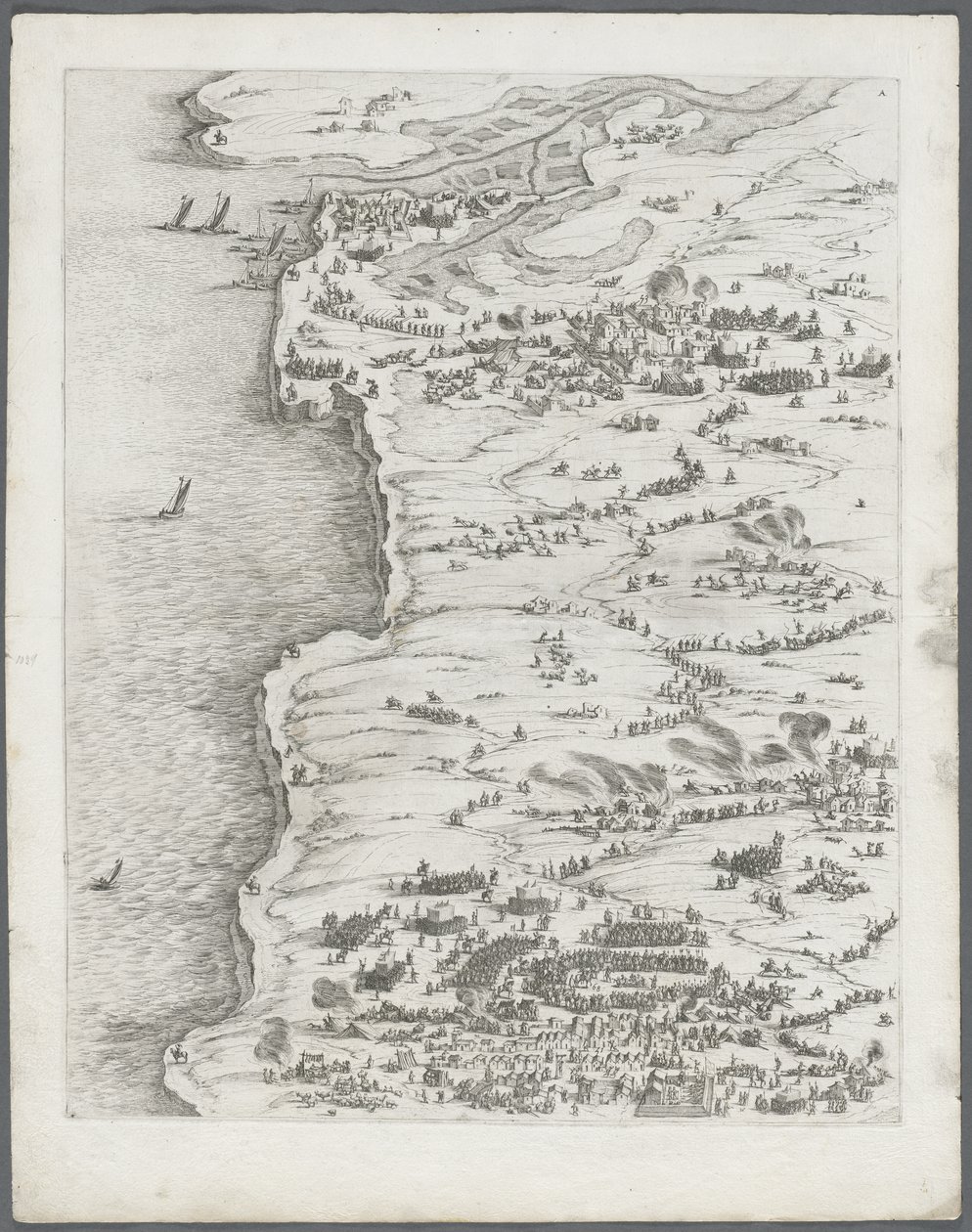 De belegering van La Rochelle: plaat 5 door Jacques Callot