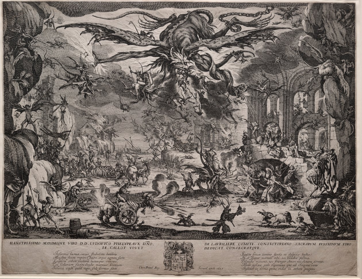 De Verleiding van Sint Antonius tweede versie, 1635 door Jacques Callot