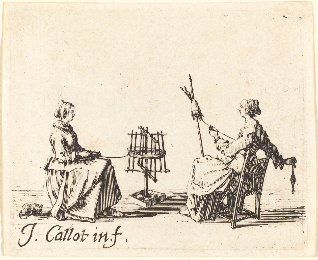 De Spoelster en de Spinner door Jacques Callot