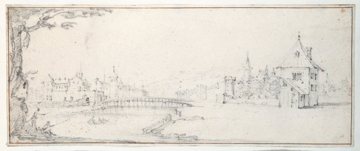 De brug van de Gaucheu bij Epinal door Jacques Callot