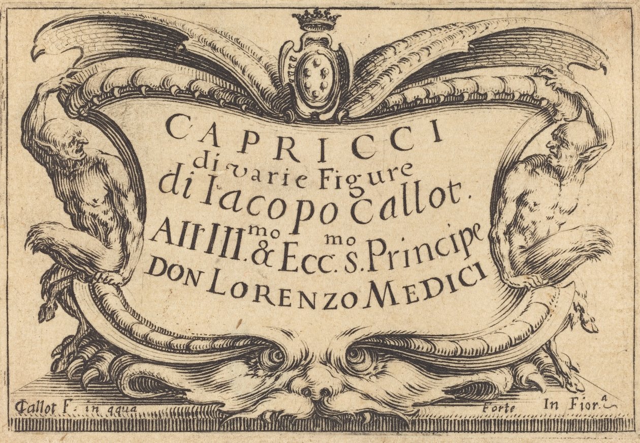 Titelpagina voor The Capricci door Jacques Callot