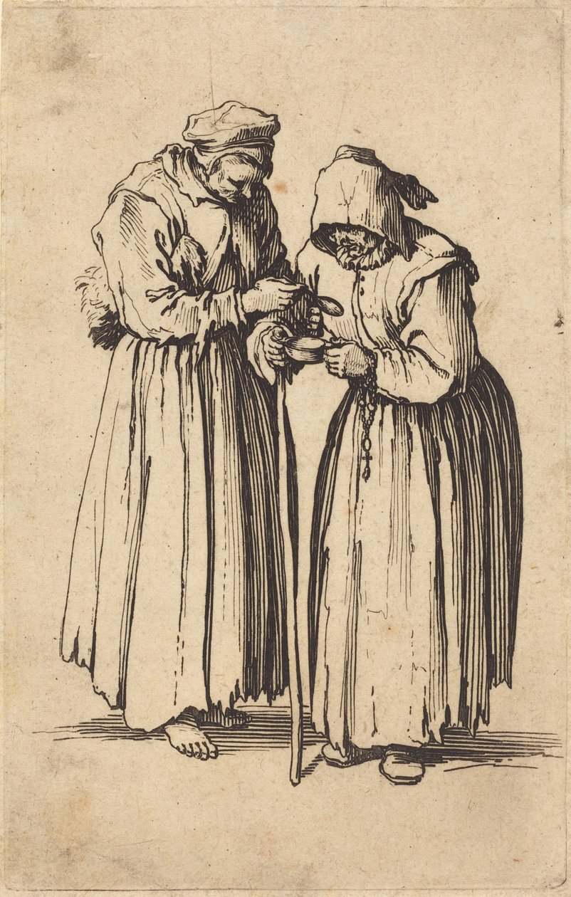 Twee bedelaressen door Jacques Callot