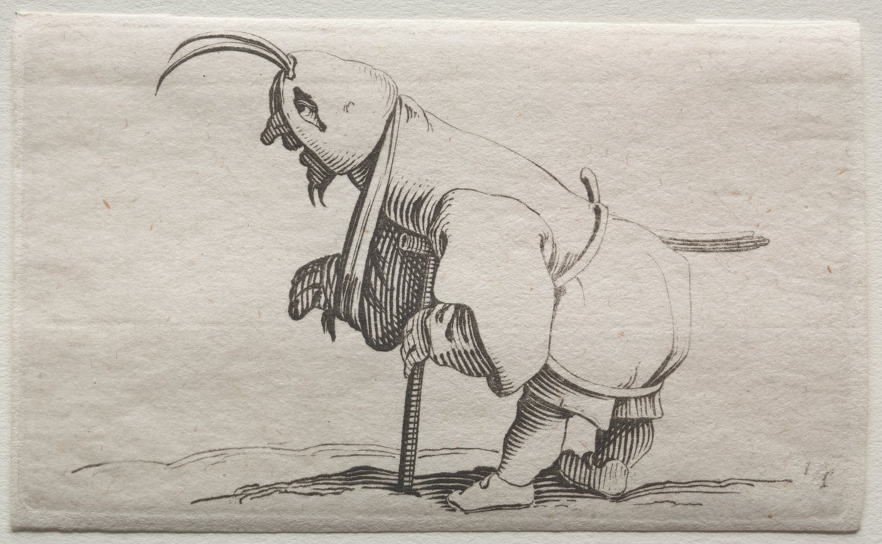 Varie figure gobbi di Iacopo Callot (Kreupel met een Kap) door Jacques Callot
