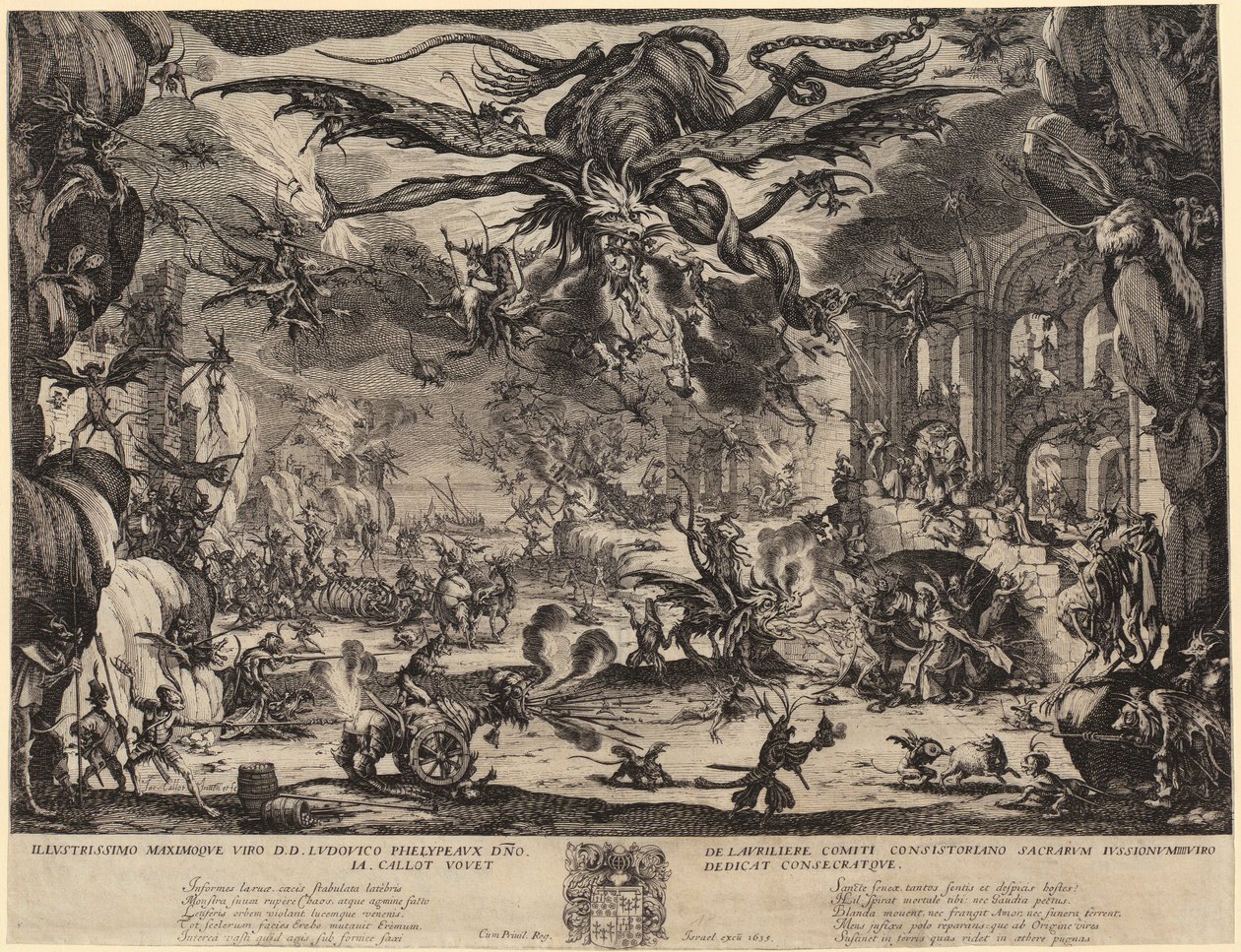 De beproeving van de heilige Antonius [2: versie, Nancy] door Jacques Callot