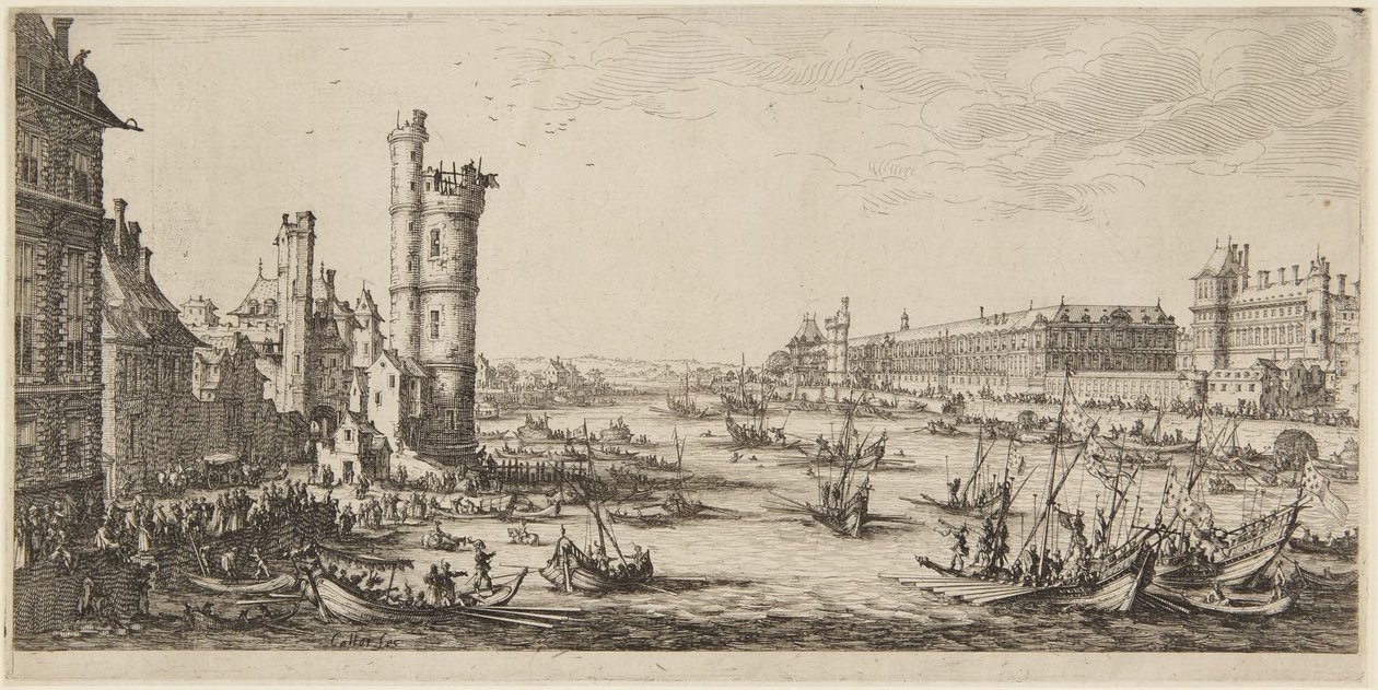 Uitzicht op het Louvre door Jacques Callot