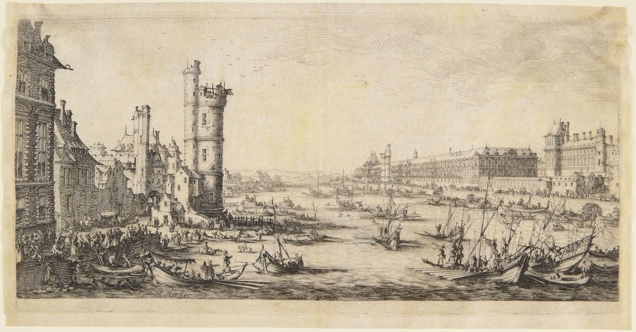 Uitzicht op het Louvre door Jacques Callot
