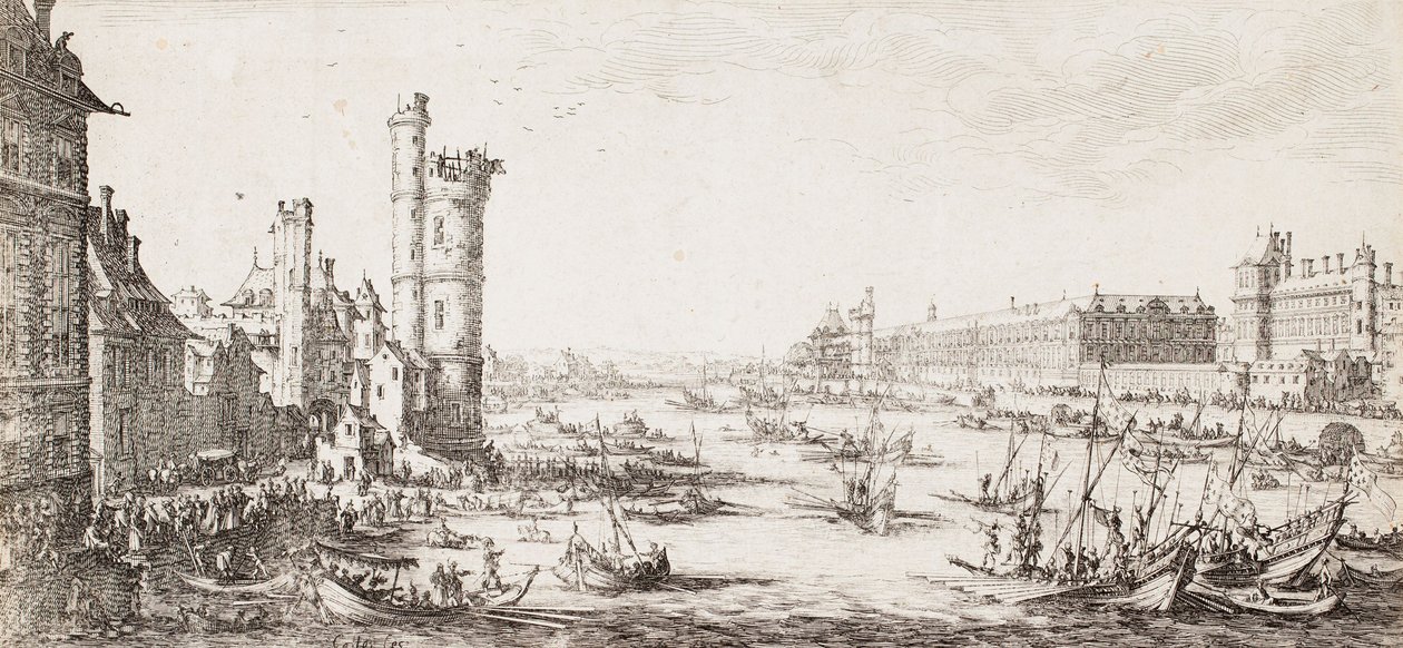 Uitzicht op het Louvre door Jacques Callot