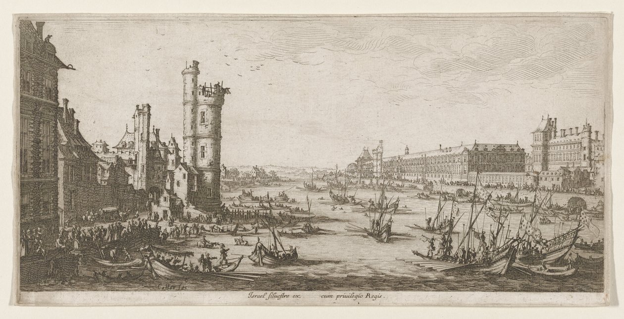 Gezicht op het Louvre door Jacques Callot