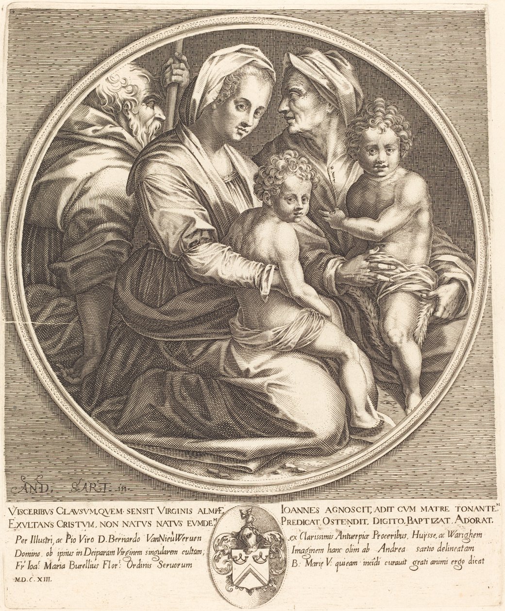 De Heilige Familie door Jacques Callot after Andrea del Sarto