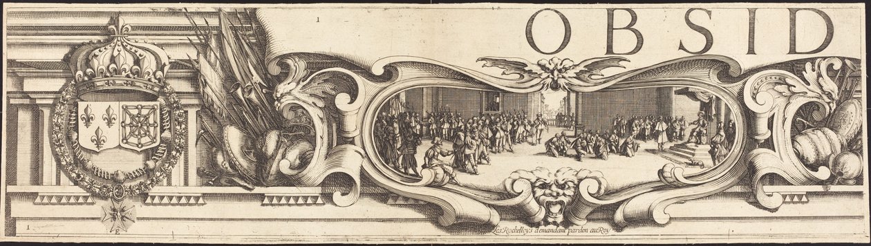 Het Beleg van La Rochelle (plaat 1 van 16) door Jacques Callot and Abraham Bosse