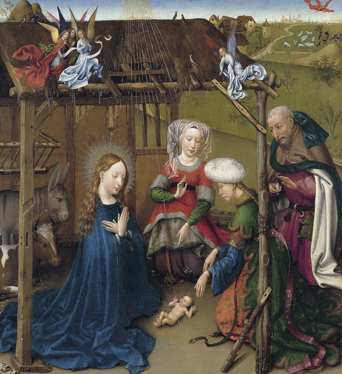 De geboorte, ca 1435 door Jacques Daret