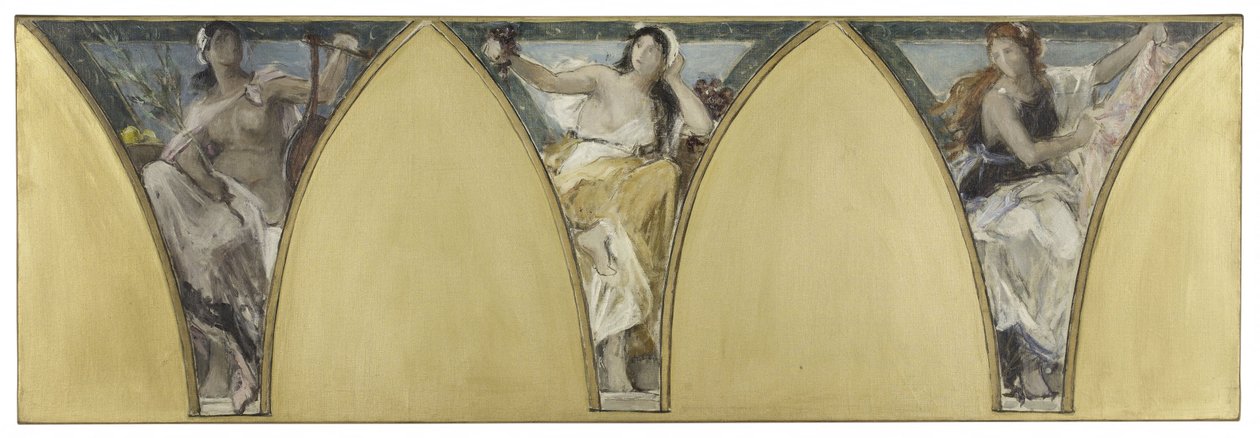 Schets voor het Stadhuis van Parijs: Languedoc. Gascogne. Lyonnais, rond 1888 door Jacques Fernand Humbert